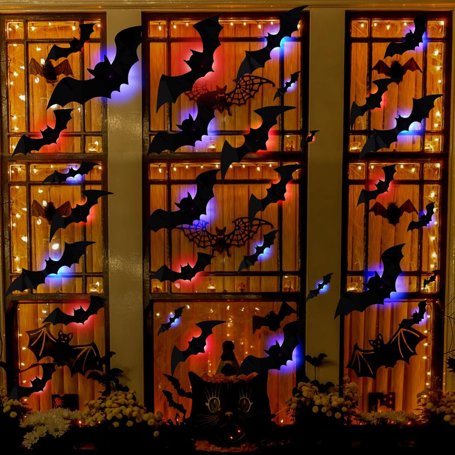 š„On Saleš„12pcs/set 3D Bat Design LED Decoration