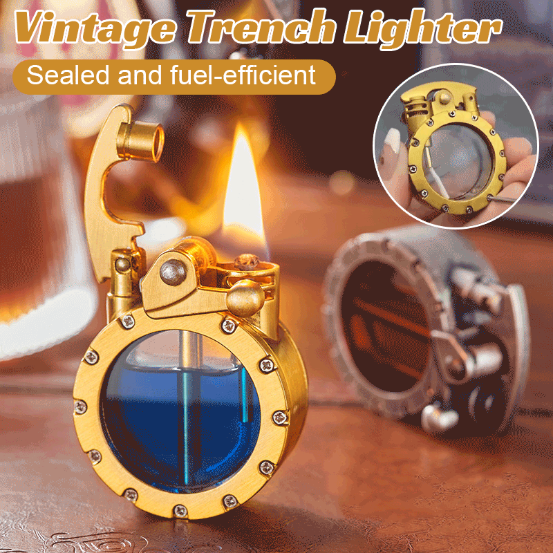 🔥2025 New Arrival 🔥💖🎁Vintage Trench Lighter Transparent Kerosene Antique Steampunk