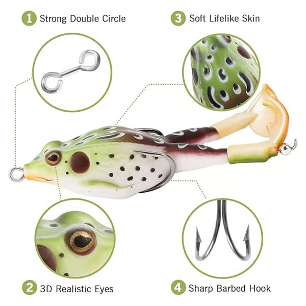 Simulation 3D Eyes Double Propeller Frog Soft Bait Soft Silicone Fish Bait