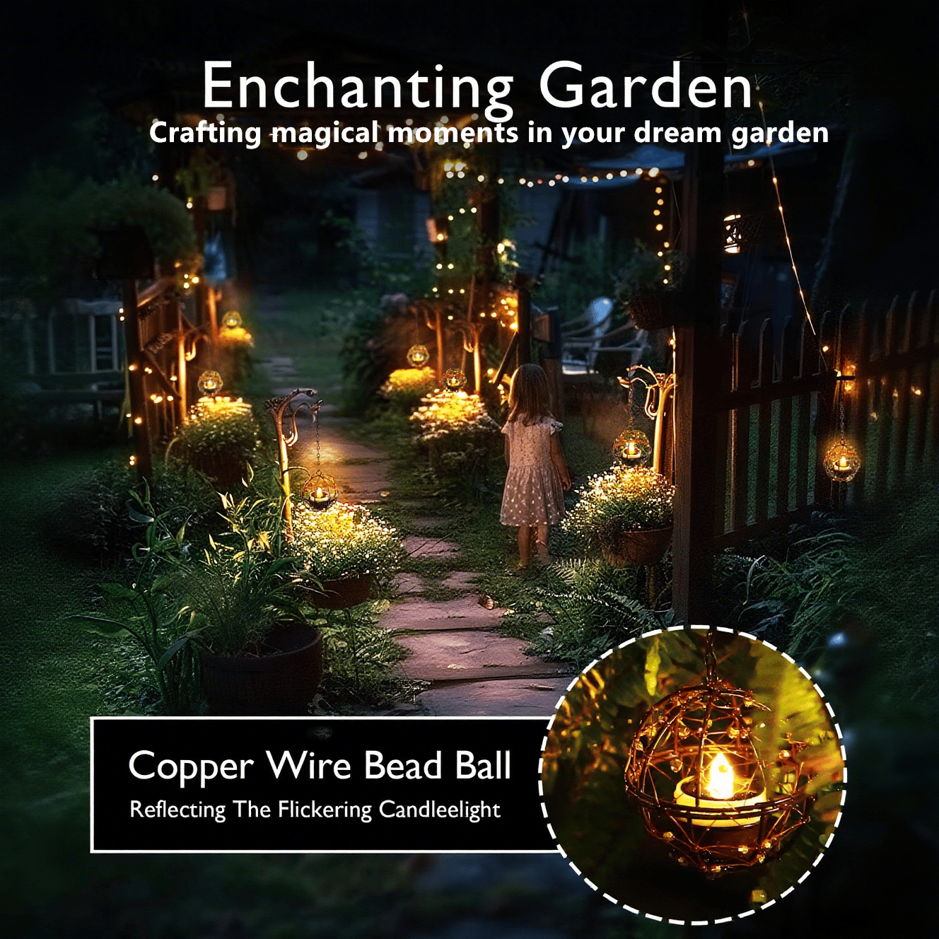 Solar Outdoor Waterproof Iron Globe Hanging Light