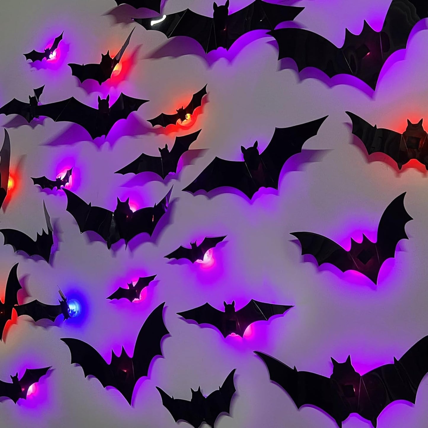 š„On Saleš„12pcs/set 3D Bat Design LED Decoration