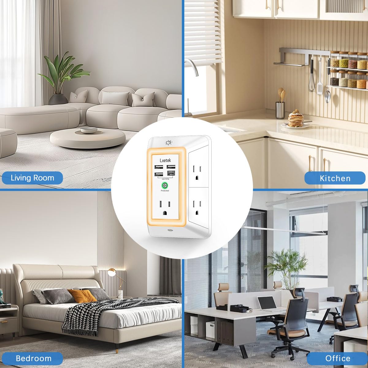๐โก 9-in-1 Multi Plug Outlet Wall Charger ๐