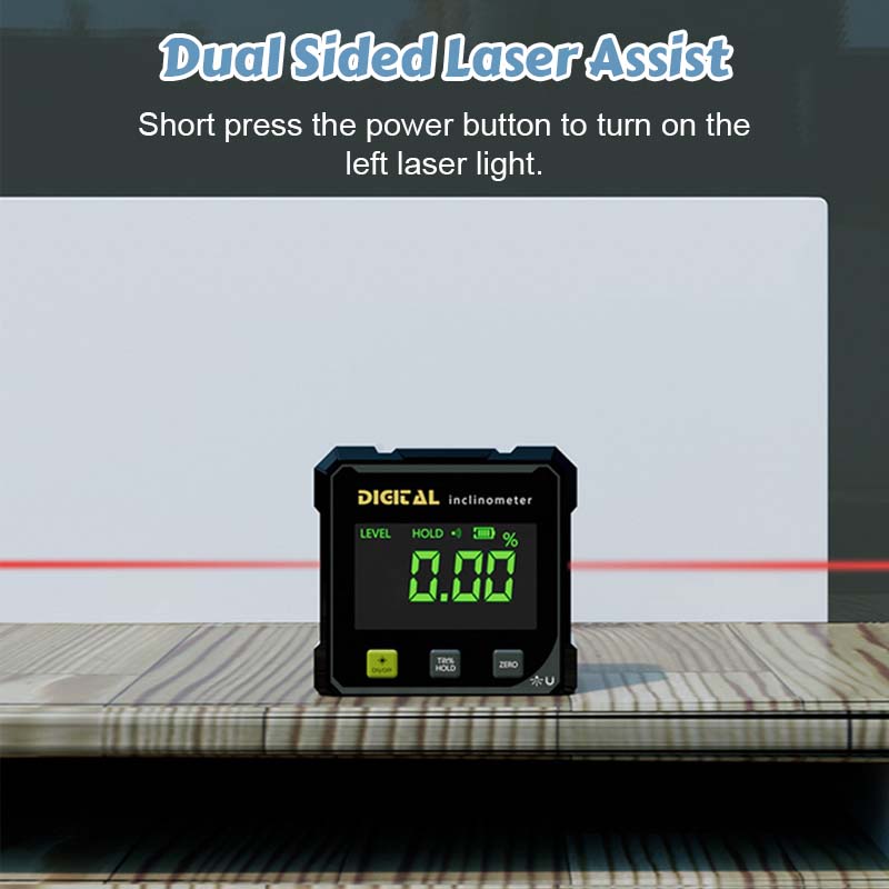 🔥4-Side Magnetic Digital Angle Gauge with Laser