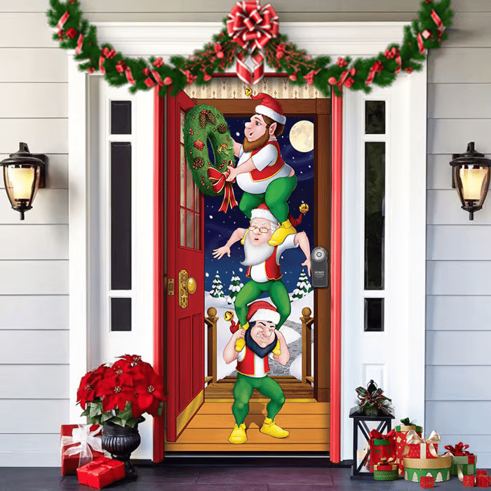 ๐๐2025 Christmas and Halloween front door decoration
