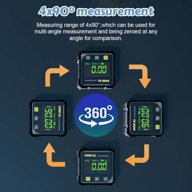 🔥4-Side Magnetic Digital Angle Gauge with Laser