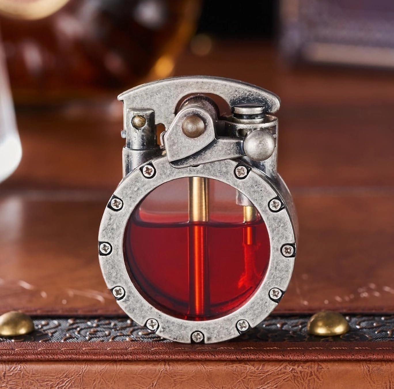 🔥2025 New Arrival 🔥💖🎁Vintage Trench Lighter Transparent Kerosene Antique Steampunk