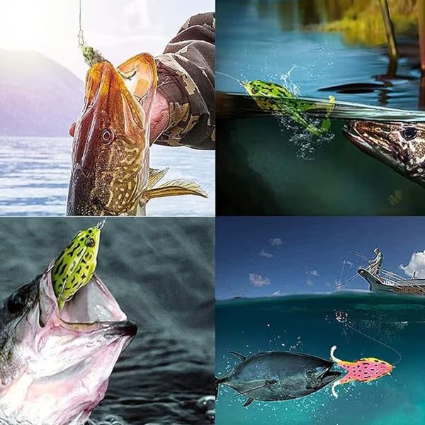 Simulation 3D Eyes Double Propeller Frog Soft Bait Soft Silicone Fish Bait