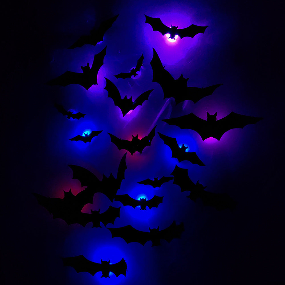 š„On Saleš„12pcs/set 3D Bat Design LED Decoration