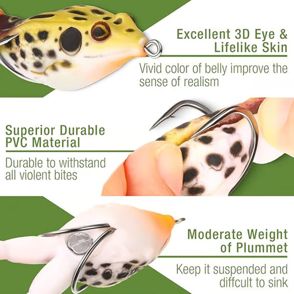 Simulation 3D Eyes Double Propeller Frog Soft Bait Soft Silicone Fish Bait