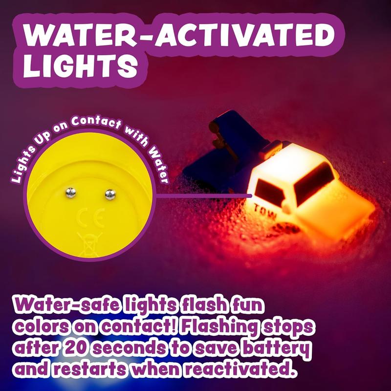 Tub Works Emergency Cars Light Up Bath Toys 6 Pack ✅ Non-toxic & child-safe