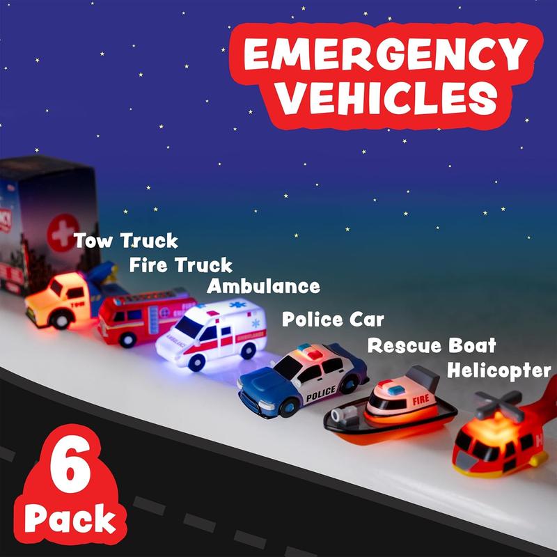 Tub Works Emergency Cars Light Up Bath Toys 6 Pack ✅ Non-toxic & child-safe
