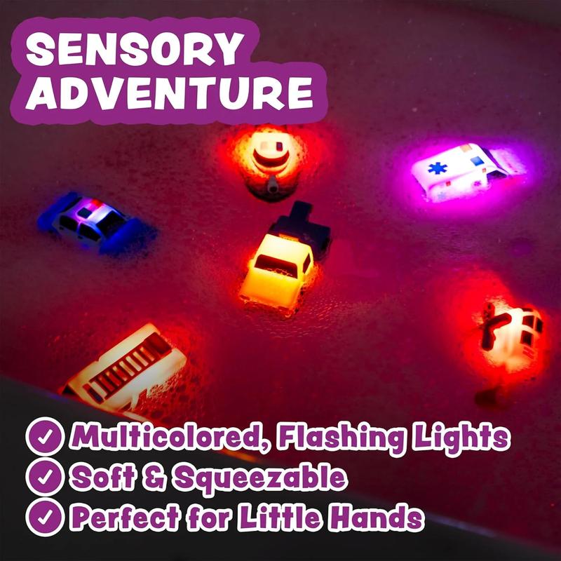 Tub Works Emergency Cars Light Up Bath Toys 6 Pack ✅ Non-toxic & child-safe