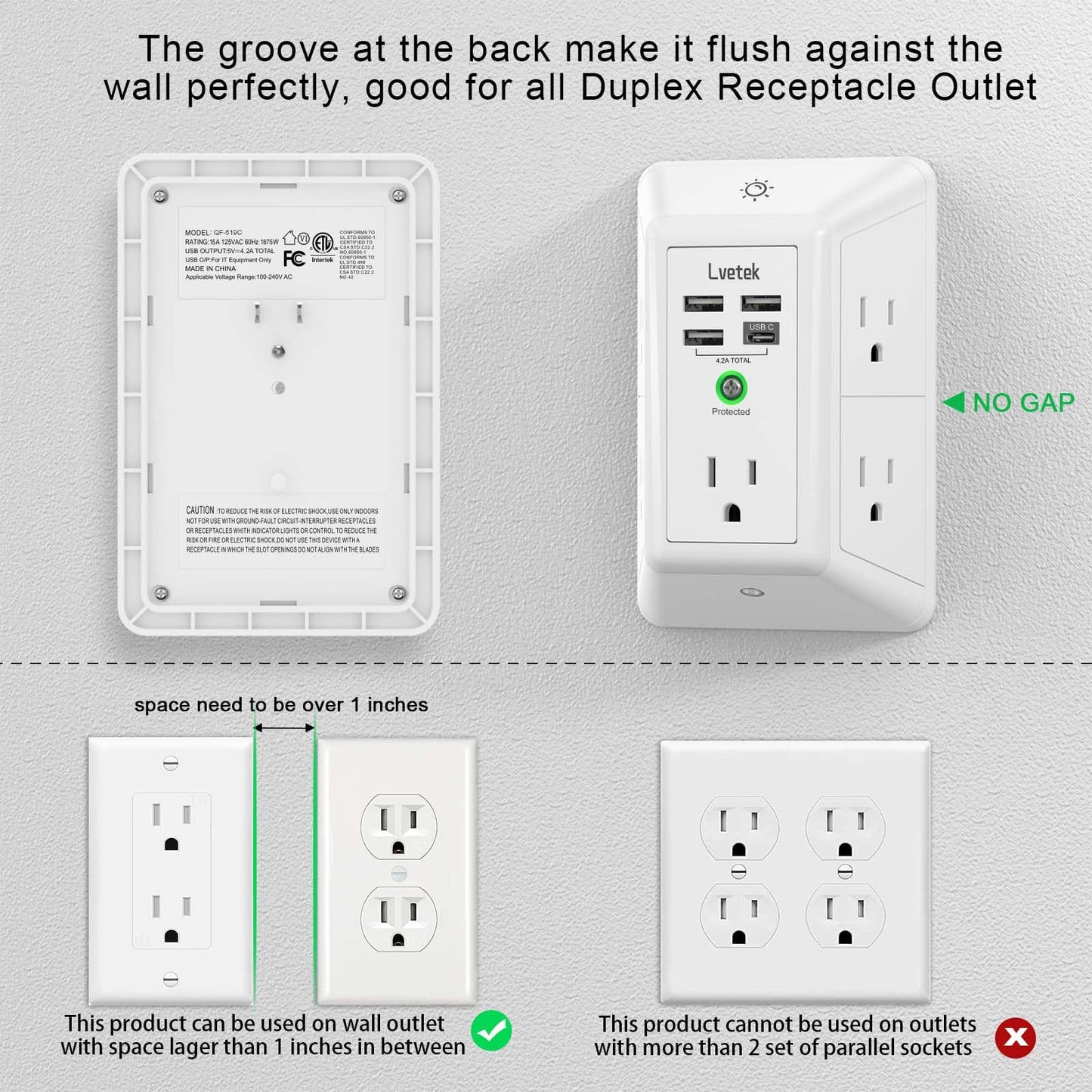 🔌⚡ 9-in-1 Multi Plug Outlet  Wall Charger 🔋