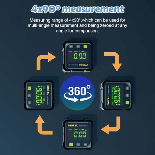 🔥4-Side Magnetic Digital Angle Gauge with Laser