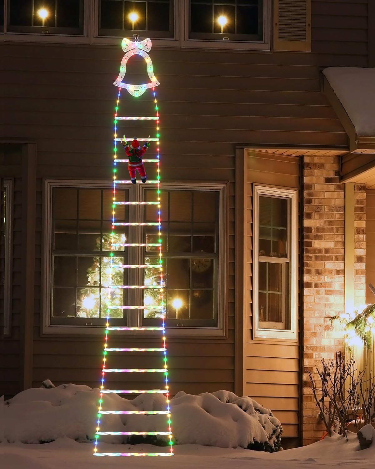 🎊LED Christmas Lights - 🎄Christmas Decorative Ladder Lights with Santa Claus✨