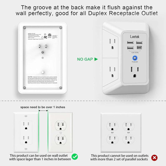 🔌⚡ 9-in-1 Multi Plug Outlet  Wall Charger 🔋